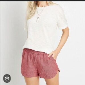 Maurices Red Linen Blend Pocket Dolphin 3.5” Shorts Size XL.  NEW